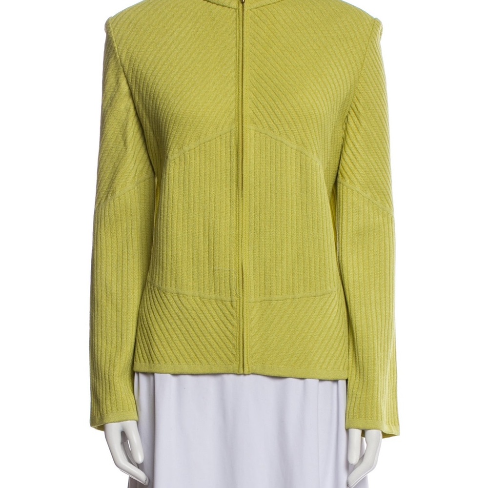 St. John Yellow Ribbed Knit Jacket